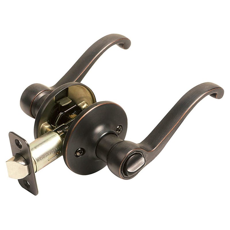 Design House Scroll Door Knob - Privacy Door Lever, 2-Way Latch for Interior Doors - Door Handle, Door Hardware & Locks, Door Levers - Oil Rubbed Bronze - 791632 - Image 1