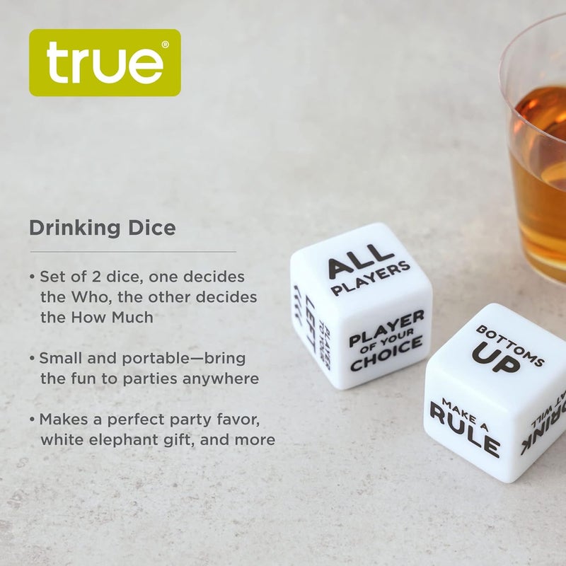 True Drinking Dice - Adult Party Games Drinking - Fun Drinking Games for Parties - Includes 2 Dice with Instructions - 2+ Players Dice Drinking Game - Image 3