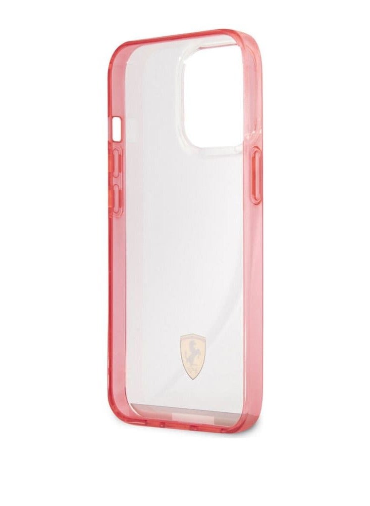 devia Ferrari Italia Stripe Transparent Hard Case Print Logo For iPhone 13 Pro (6.1") - Red - Image 3