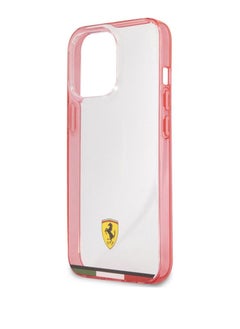 devia Ferrari Italia Stripe Transparent Hard Case Print Logo For iPhone 13 Pro (6.1") - Red  - Image 4