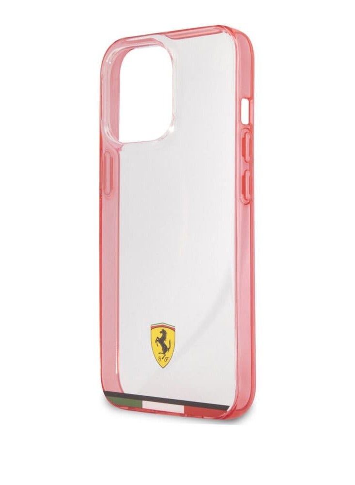 devia Ferrari Italia Stripe Transparent Hard Case Print Logo For iPhone 13 Pro (6.1") - Red - Image 4