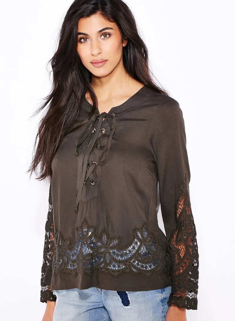 VERO MODA Elinor Lace Up Top