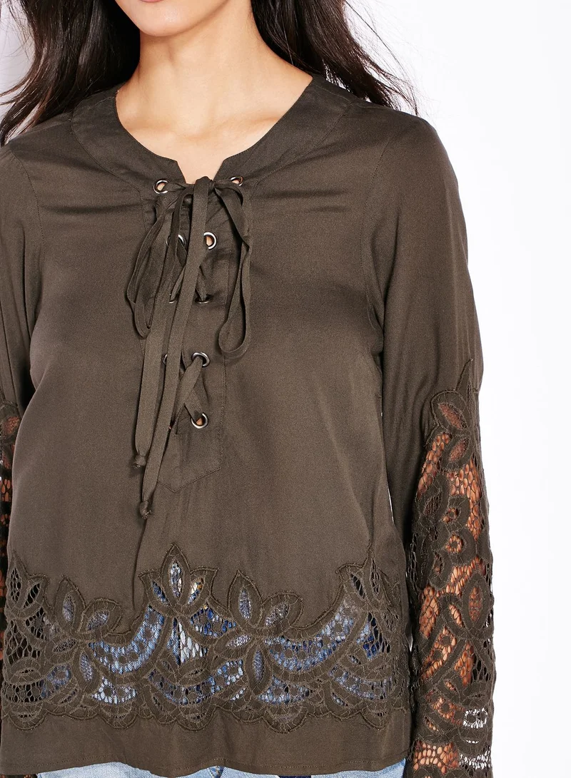 VERO MODA Elinor Lace Up Top