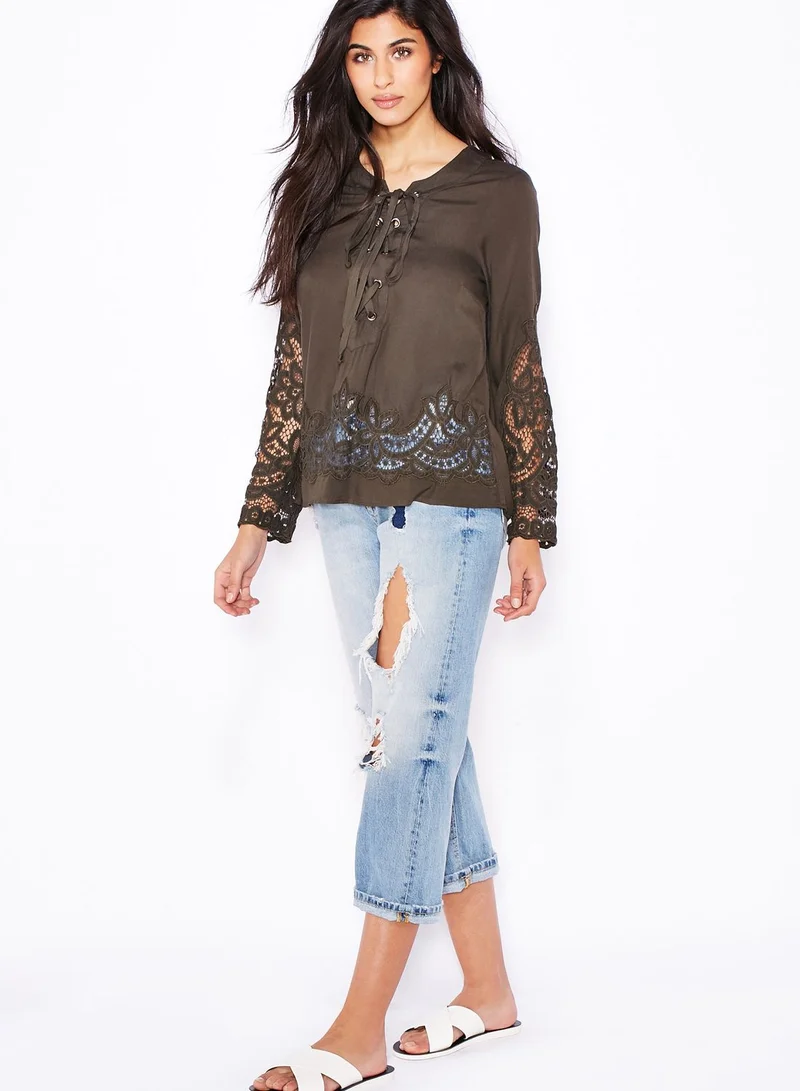 VERO MODA Elinor Lace Up Top