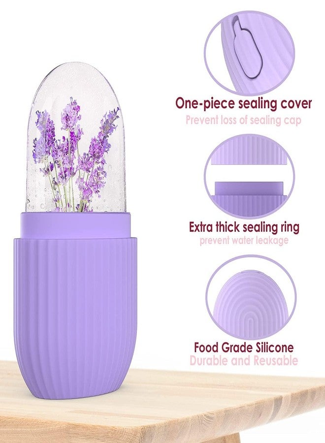 Feinerman Ice Face Roller for Skin Care - Silicone Facial Cube and Ice Roller for Face, Eyes, and Neck Massage | Ice Massage Roller for Glowing and Tighten Skin (Purple) - Image 5