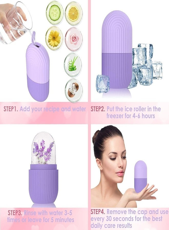 Feinerman Ice Face Roller for Skin Care - Silicone Facial Cube and Ice Roller for Face, Eyes, and Neck Massage | Ice Massage Roller for Glowing and Tighten Skin (Purple) - Image 4
