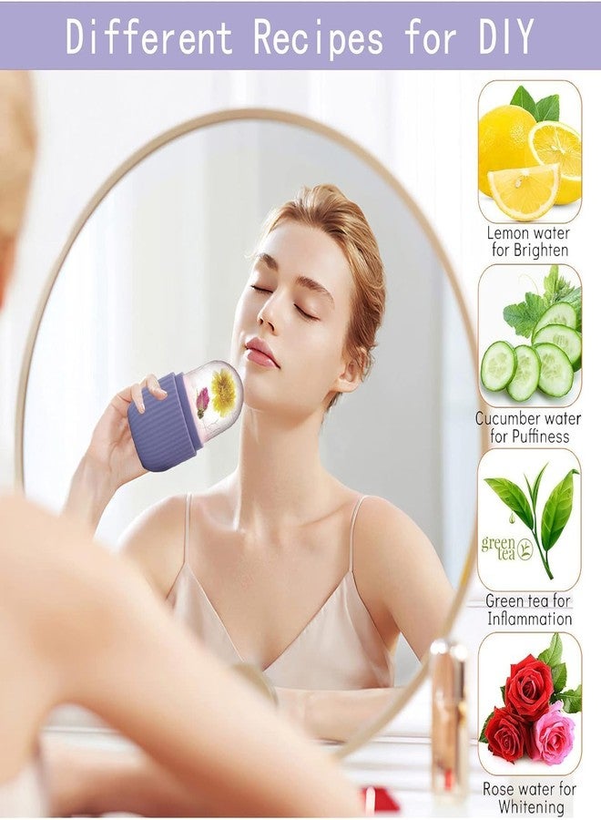 Feinerman Ice Face Roller for Skin Care - Silicone Facial Cube and Ice Roller for Face, Eyes, and Neck Massage | Ice Massage Roller for Glowing and Tighten Skin (Purple) - Image 3