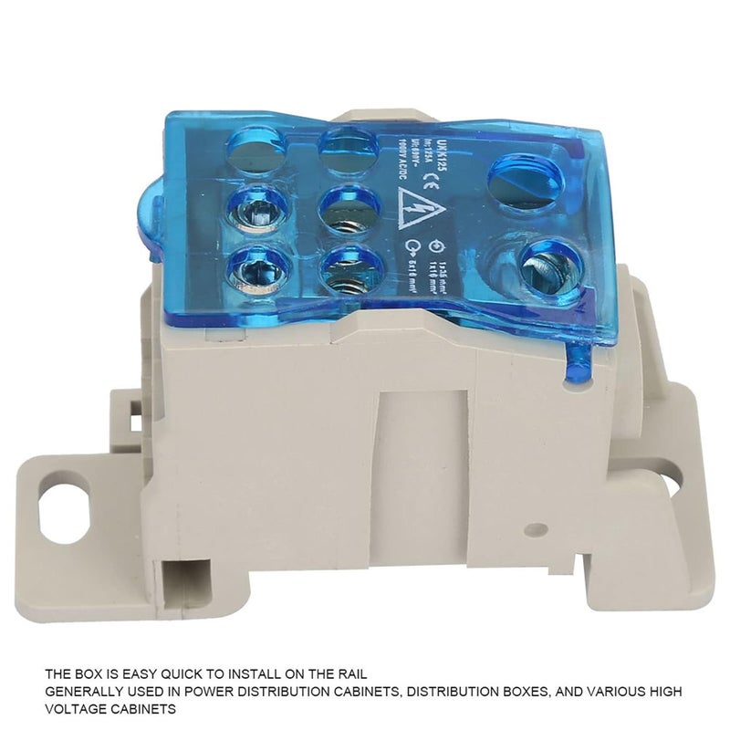 klarako Din Rail Distribution Box, UKK-125A Universal Power Junction Box Terminal Block Distribution Box for Indoor Outdoor Wall Circuit Breaker - Image 5