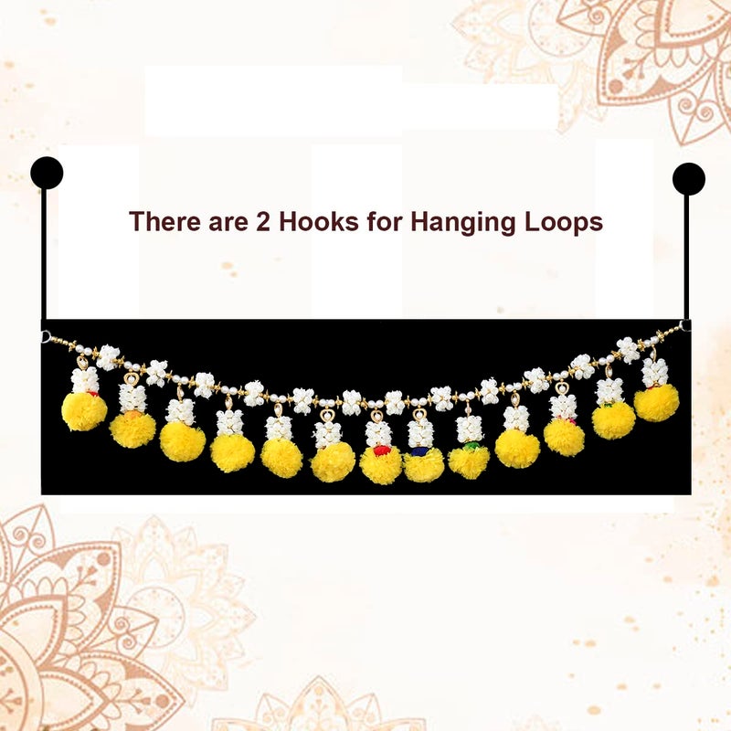 Natali Traders Toran for Main Door Entrance Marigold Garlands Genda FlowerMogra Toran for Pooja Room Diwali Decoration Pooja Room House Warming Wedding Haldi - Image 3