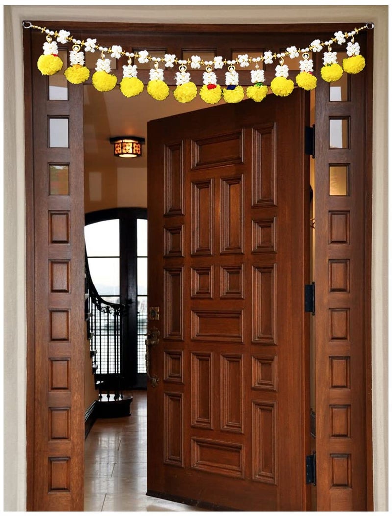 Natali Traders Toran for Main Door Entrance Marigold Garlands Genda FlowerMogra Toran for Pooja Room Diwali Decoration Pooja Room House Warming Wedding Haldi - Image 1