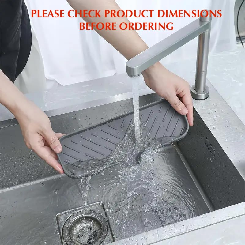 iDream Large Multi-Purpose Silicone Sink Drainer Mat – Flexible Kitchen Sink Organizer Tray for Soap, Dish Sponge, Tools Storage, and Drying, Non-Slip Silicone Holder for Countertops - Image 3