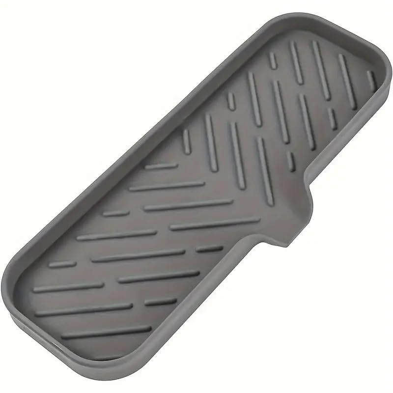 iDream Large Multi-Purpose Silicone Sink Drainer Mat – Flexible Kitchen Sink Organizer Tray for Soap, Dish Sponge, Tools Storage, and Drying, Non-Slip Silicone Holder for Countertops - Image 1