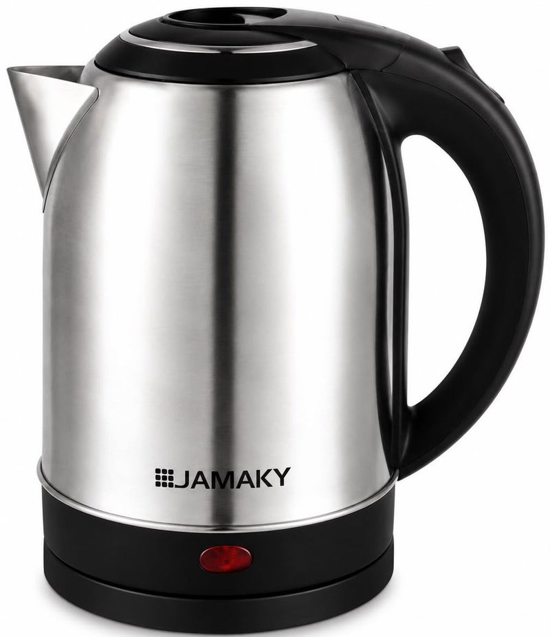 JAMAKY Electric kettle 1.8 liters with Italian technology, stainless steel, 1800 watts, model JMK9502, light indicator, stainless steel lining, large power and capacity, for home and office - Image 1