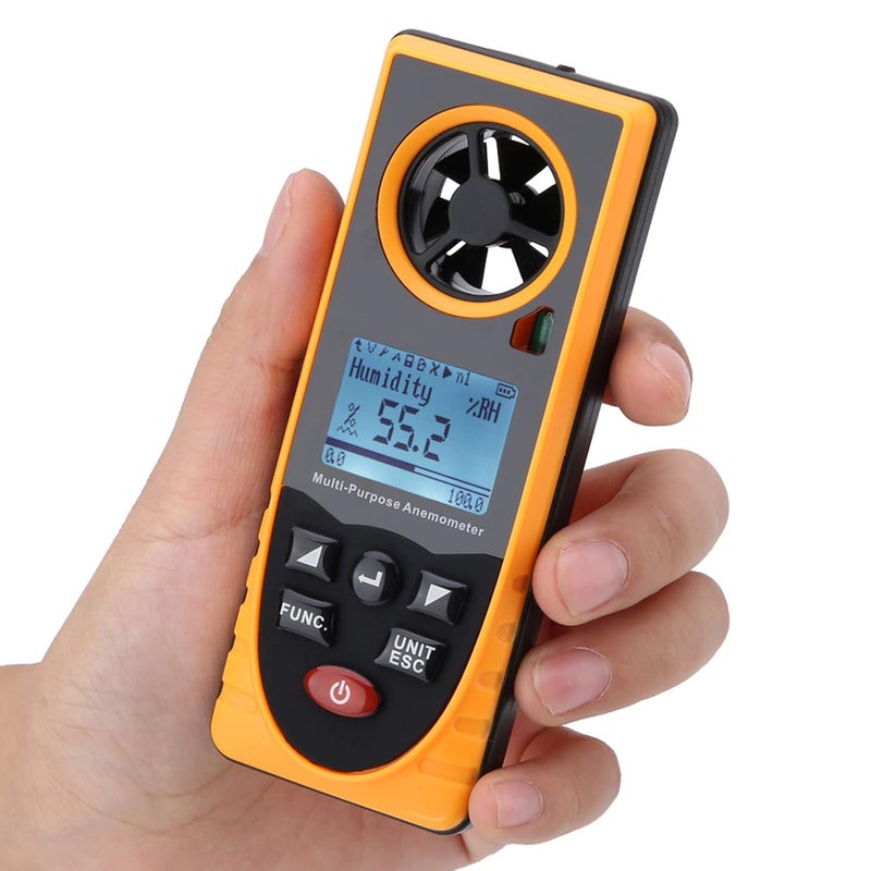 Digital Anemometer Portable Wind Speed Meter Measures Temperature Humidity - Image 4