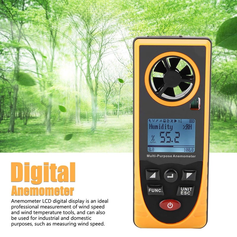 Digital Anemometer Portable Wind Speed Meter Measures Temperature Humidity - Image 5