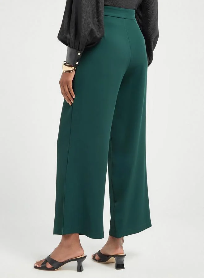 سبلاش فيڤ بنطلون سادة واسع الساقين بجيوب