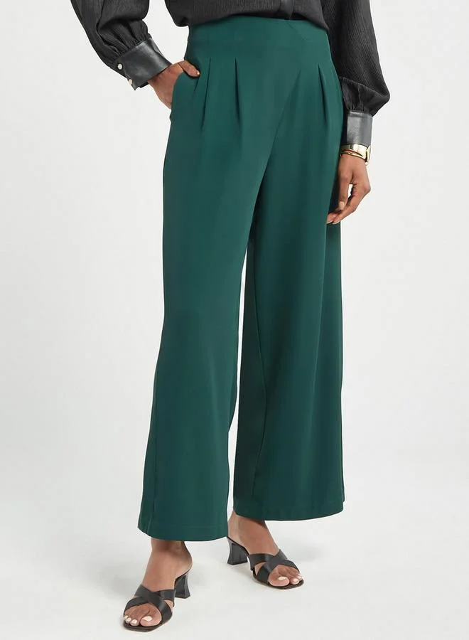 سبلاش فيڤ بنطلون سادة واسع الساقين بجيوب