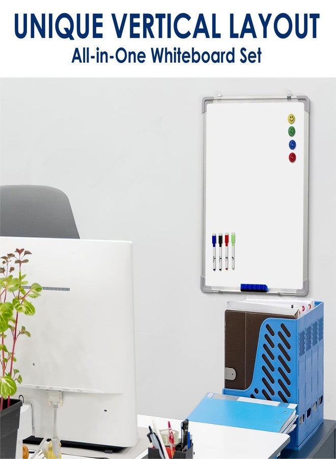 Navy Penguin Whiteboard Set - Dry Erase Board 18 x 24 in with 1 Magnetic Dry Eraser, 4 Drywipe Markers and 4 Magnets - Small White Hanging Message Scoreboard for Home and Office (18x24 in) - Image 5