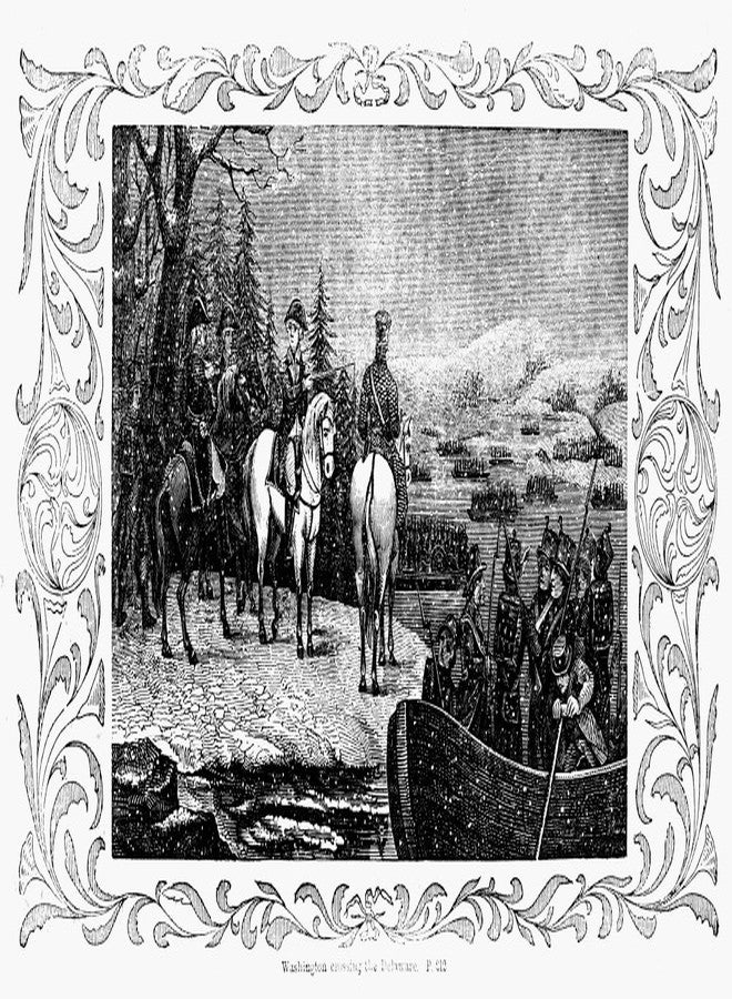 جورج واشنطن (1732-1799) أول رئيس للولايات المتحدة جورج واشنطن يعبر نهر ديلاوير في مساء 25 ديسمبر 1776 قبل معركة ترينتون خلال الحرب الأمريكية.