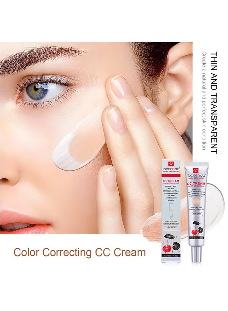 ibcccndc CC Cream with Centella Asiatica for Colour Correction, Full Coverage Foundation with SPF 25, Even Skin Tone Makeup & Skin Care, Long-Lasting Moisturising Concealer, Dark 45 ml - Image 4