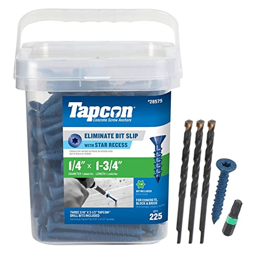 Tapcon 28575 1/4x1-3/4 Blue Star Drive Bugle Head Concrete Anchors 225/Box - Image 2