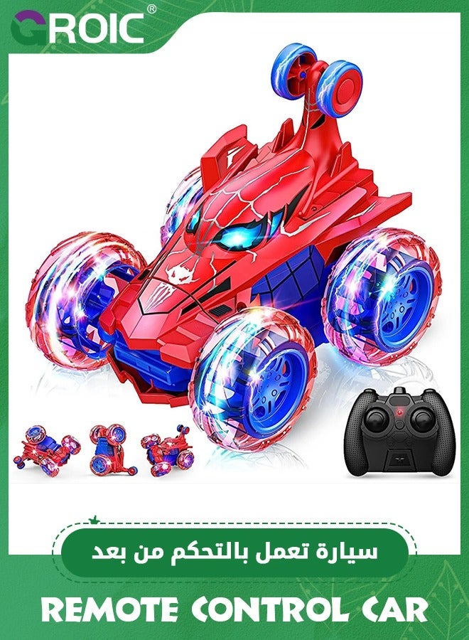 GROIC Spider Remote Control Car for 5-7,360° Rotating Double Sided RC Stunt with Cool Wheel Lights,4WD Off Road Crawlers Outdoor Toys Cars Kids  Youth, Birthday Gift - Image 2