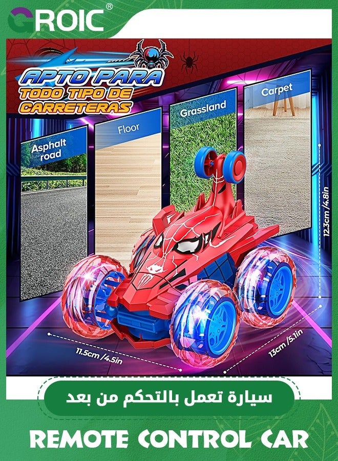 GROIC Spider Remote Control Car for 5-7,360° Rotating Double Sided RC Stunt with Cool Wheel Lights,4WD Off Road Crawlers Outdoor Toys Cars Kids  Youth, Birthday Gift - Image 5