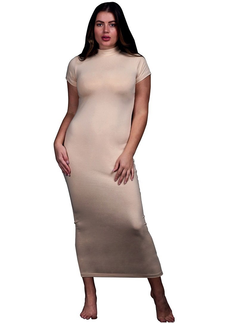 COMODO COMODO  Highneck Half sleeve   Long Dress  - Image 2