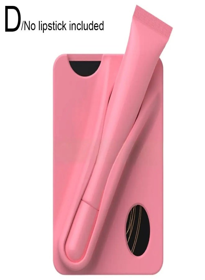 AROAQ Universal Silicone Lipstick Clip Card Holder for Phone Case – Anti-Fall Lip Gloss & Card Pocket with Kickstand | Compatible with Samsung, iPhone, Redmi, OnePlus, Pixel , Pink - Image 1