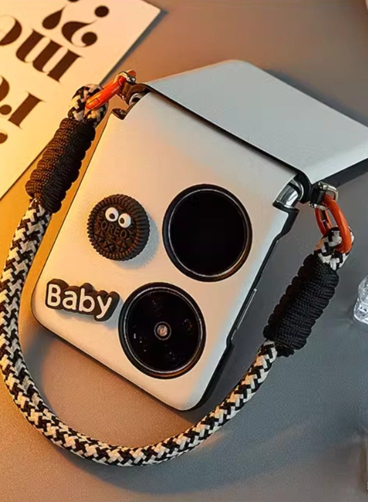 Suitable for Huawei Pocket 2 Pocket S P50 Pocket Phone Case, Coal Ball, Black And White Grid Rope - Image 1