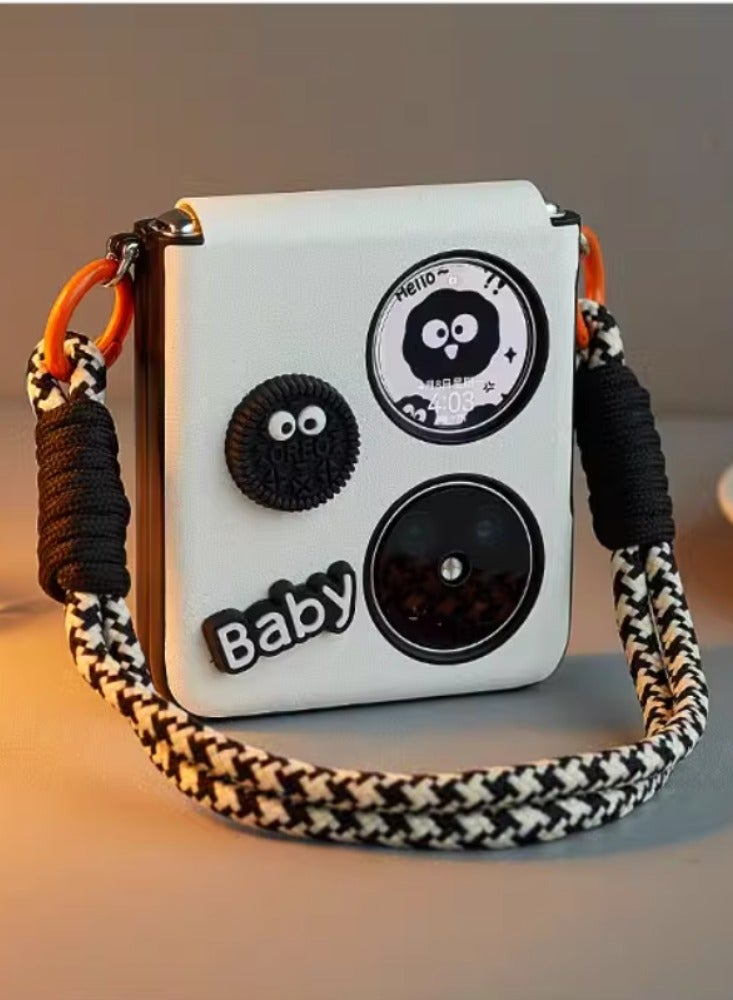 Suitable for Huawei Pocket 2 Pocket S P50 Pocket Phone Case, Coal Ball, Black And White Grid Rope - Image 2