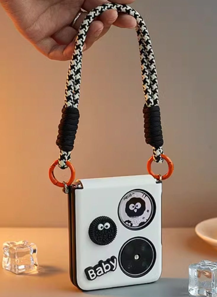 Suitable for Huawei Pocket 2 Pocket S P50 Pocket Phone Case, Coal Ball, Black And White Grid Rope - Image 5