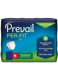 Prevail Per-Fit Unisex Maximum Absorbency Incontinence Briefs with Refastenable Tabs, Medium 32" - 44", 20 Count