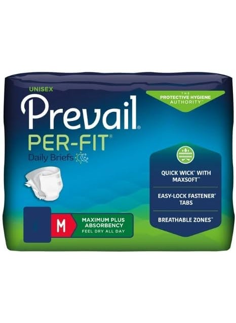 Prevail - Prevail Per-Fit Unisex Maximum Absorbency Incontinence Briefs with Refastenable Tabs, Medium 32" - 44", 20 Count - Image 1