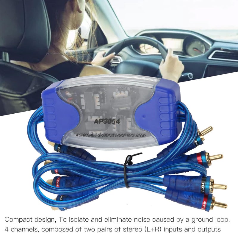 Ground Loop Isolator Car Noise Filter, Eliminate Automotive Ground Loop Noise with Cable, Gold Plated Design, Compatible with General Car Amplifier Noise Filter - Image 3