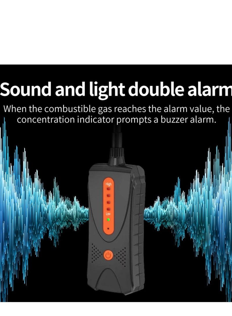 Captaintech Gas Leak Detector, Natural Gas Detector with Audible & Visual Alarm, Portable Gas Sniffer to Locate Combustible Gas Leak Sources Like Methane, Propane for Home(Orange) - Image 4