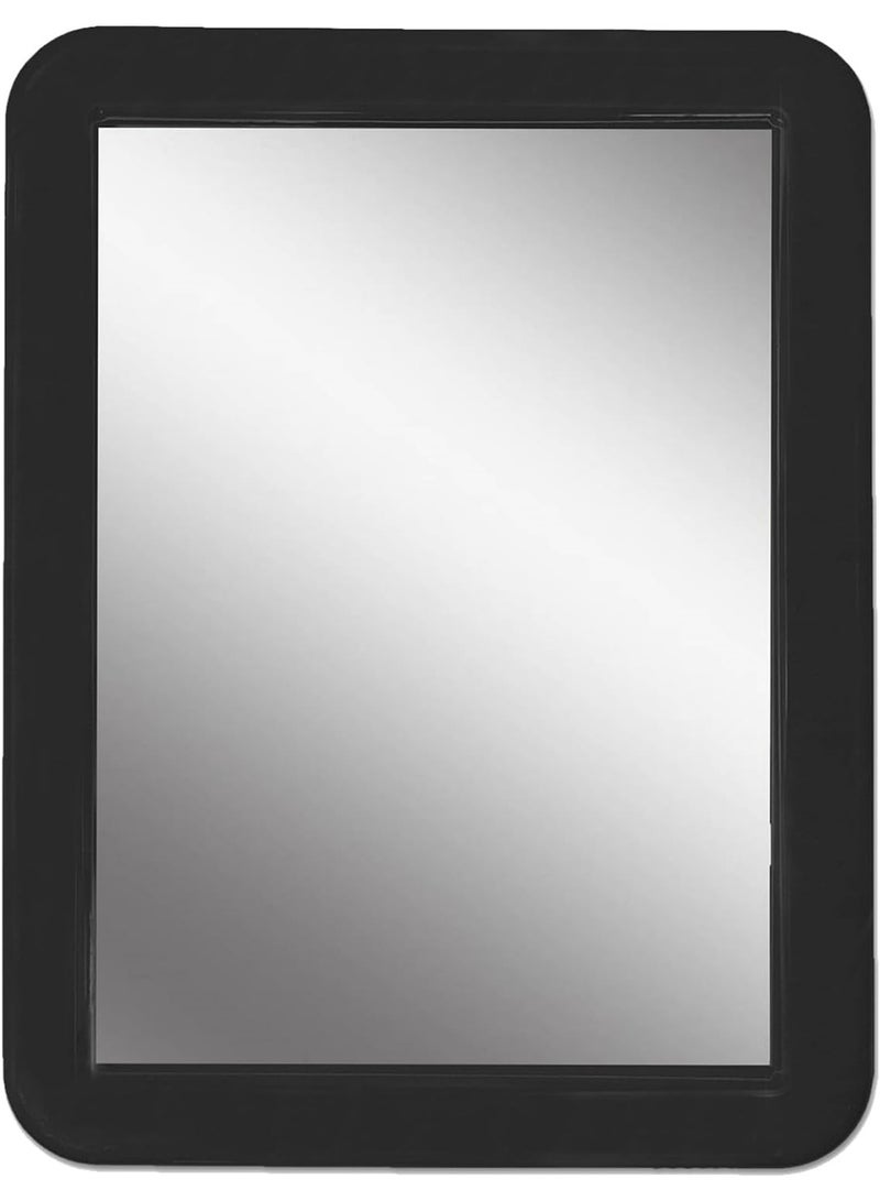 Magnetic Locker Mirror 5x7 – Real Glass Makeup Mirror, Black Frame | Easy-mount backing | Essential school locker accessory & decor for students | Portable mirror for gym, office or fridges - Image 1