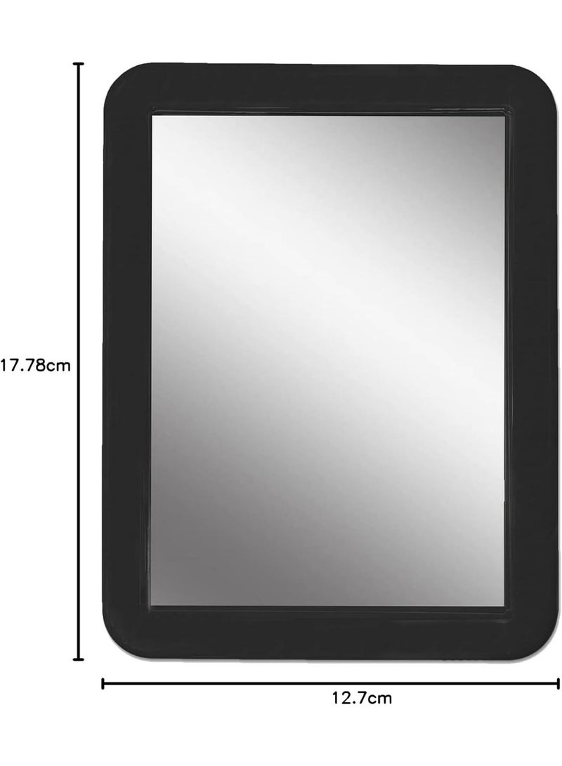 Magnetic Locker Mirror 5x7 – Real Glass Makeup Mirror, Black Frame | Easy-mount backing | Essential school locker accessory & decor for students | Portable mirror for gym, office or fridges - Image 2