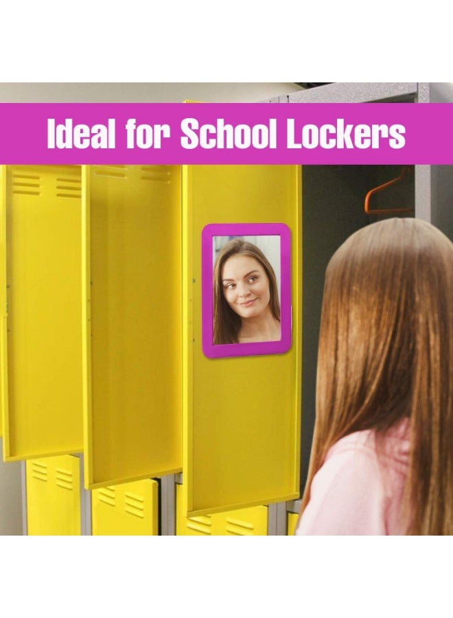 Magnetic Locker Mirror 5x7 – Real Glass Makeup Mirror, Black Frame | Easy-mount backing | Essential school locker accessory & decor for students | Portable mirror for gym, office or fridges - Image 5