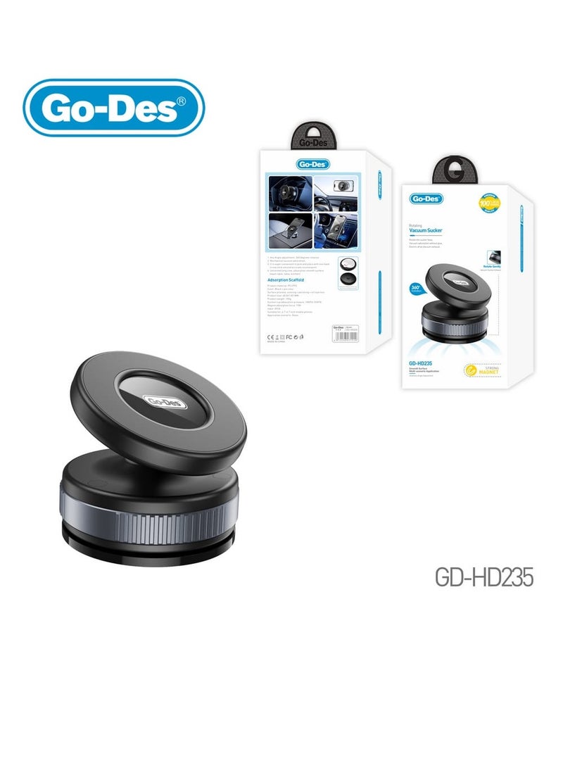 جو-ديز حامل هاتف مغناطيسي كهربائي من جوديز يدور بزاوية 360 درجة مع قاعدة شفط، للاستخدام بيد واحدة - Image 1