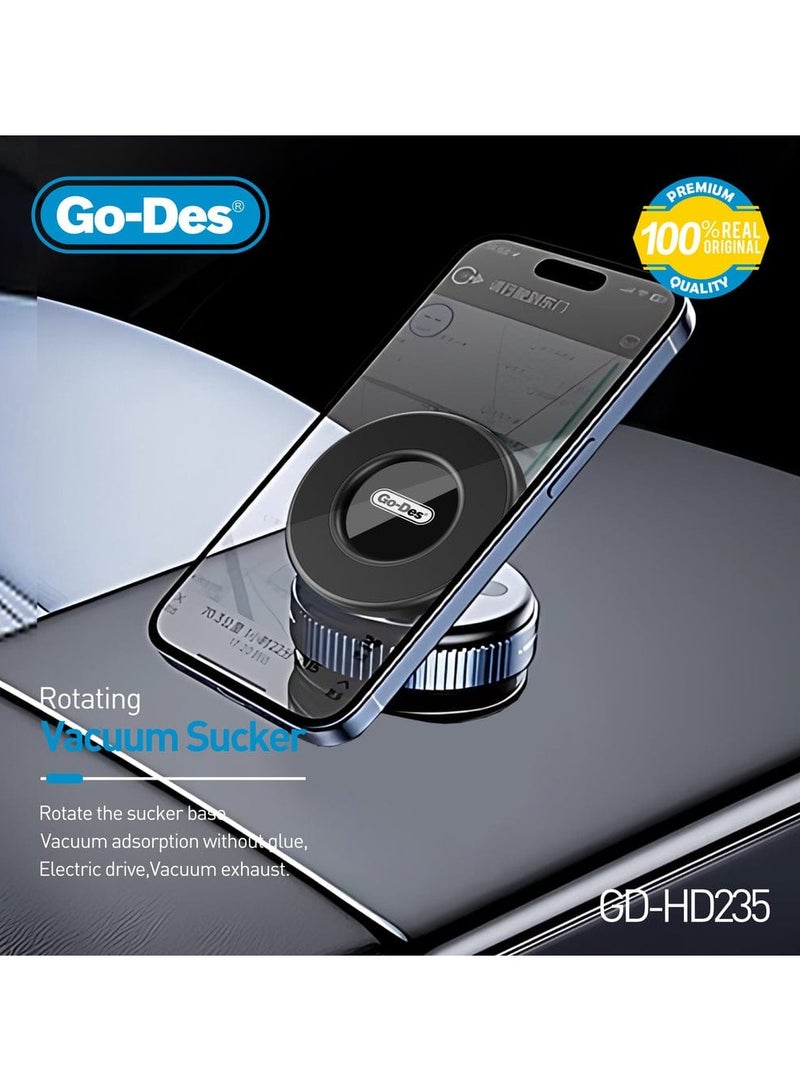 جو-ديز حامل هاتف مغناطيسي كهربائي من جوديز يدور بزاوية 360 درجة مع قاعدة شفط، للاستخدام بيد واحدة - Image 2