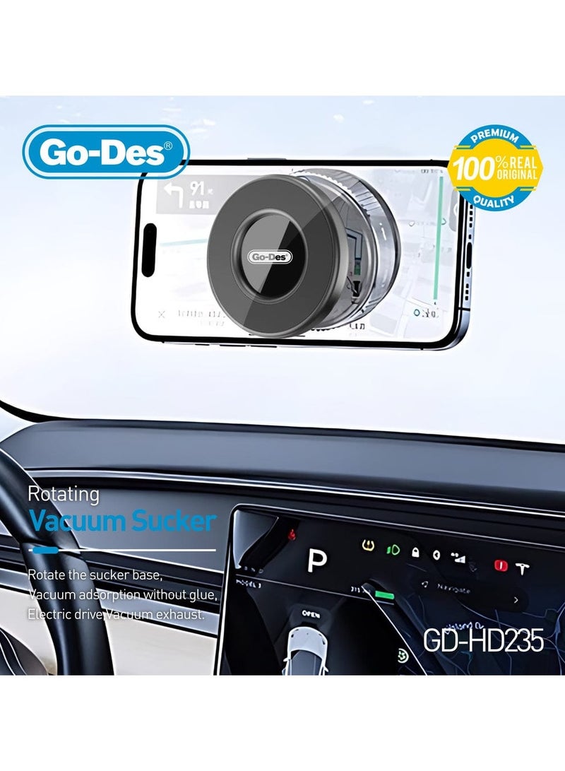 جو-ديز حامل هاتف مغناطيسي كهربائي من جوديز يدور بزاوية 360 درجة مع قاعدة شفط، للاستخدام بيد واحدة - Image 4