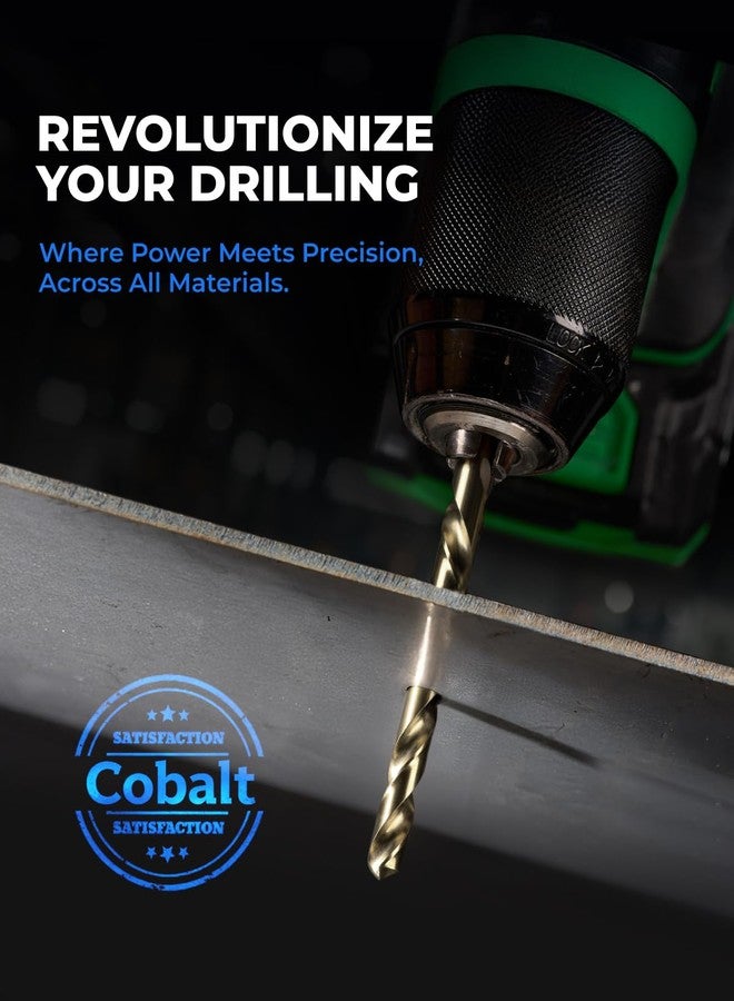 toolant 99Pcs Drill Bit Set,Cobalt Drill Bits Index for Hardened Metal,Stainless Steel,Plastics, Wood,Titanium Twist Jobber Drill Bits Bulk 1/16"-3/8", with Plastic Index Storage Case - Image 2