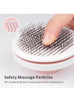 Meetion Pet Grooming Brush, Cats Dogs Brushes for Long Haired & Short Hair, Supple Stainless Steel Bristles Quick Cleaning of the Brush to Remove Tangles Dead Undercoat and Dirt  - Image 4