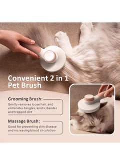 Meetion Pet Grooming Brush, Cats Dogs Brushes for Long Haired & Short Hair, Supple Stainless Steel Bristles Quick Cleaning of the Brush to Remove Tangles Dead Undercoat and Dirt  - Image 2
