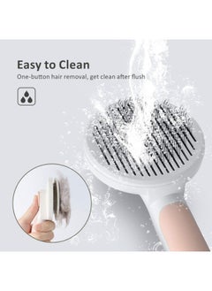 Meetion Pet Grooming Brush, Cats Dogs Brushes for Long Haired & Short Hair, Supple Stainless Steel Bristles Quick Cleaning of the Brush to Remove Tangles Dead Undercoat and Dirt  - Image 5