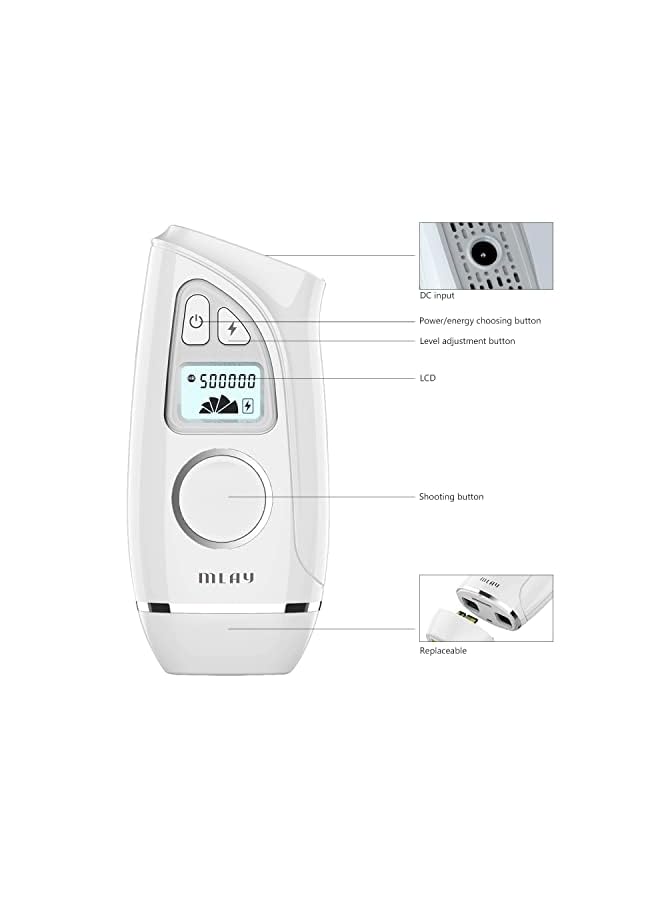 imene Ipl Hair Removal For Women Men Laser Permanent Hair Removal Device On Facial Legs Arms Bikini Line T7 White - Image 2