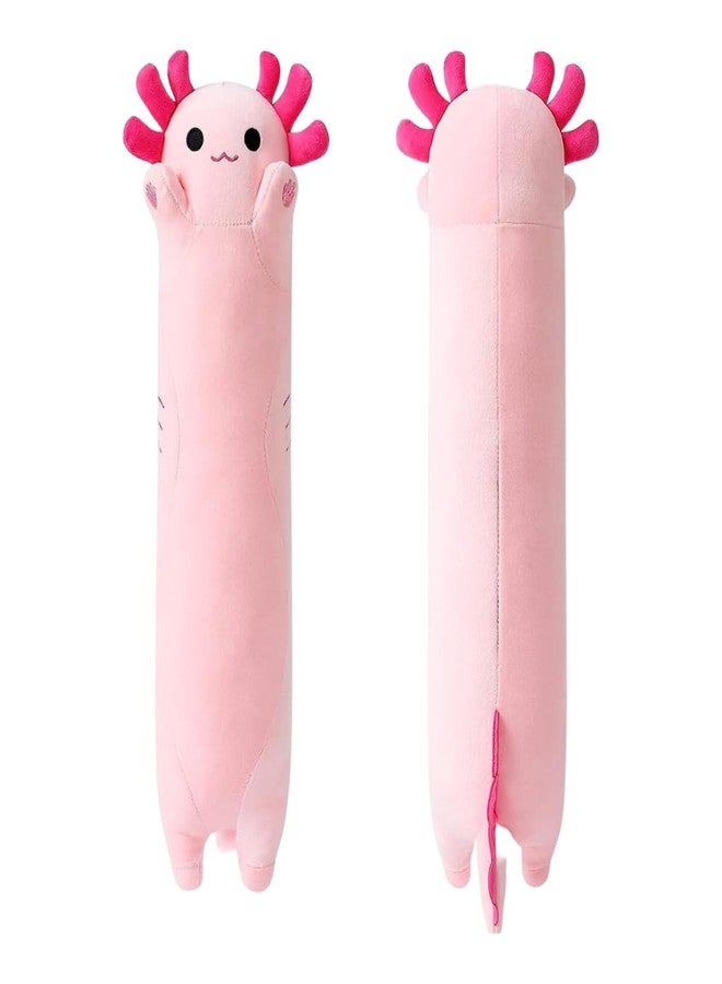 TechMax Solution Long Pink Axolotl Plush Pillow Toy Cute Axolotl Stuffed Animal for Girls and Boys - Image 1