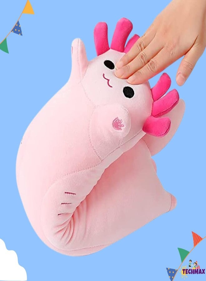 TechMax Solution Long Pink Axolotl Plush Pillow Toy Cute Axolotl Stuffed Animal for Girls and Boys - Image 4