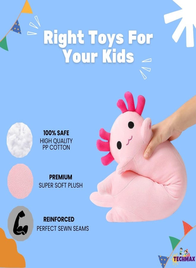 TechMax Solution Long Pink Axolotl Plush Pillow Toy Cute Axolotl Stuffed Animal for Girls and Boys - Image 3